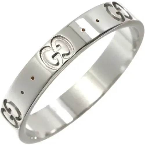 Pre-owned White Gold rings , female, Sizes: ONE SIZE - Gucci Vintage - Modalova