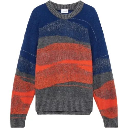 Landscape Reverse Wool Sweater , male, Sizes: L - Amish - Modalova
