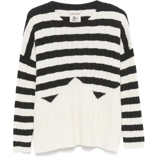 Martina Wool Sweater Striped , female, Sizes: S - Semicouture - Modalova