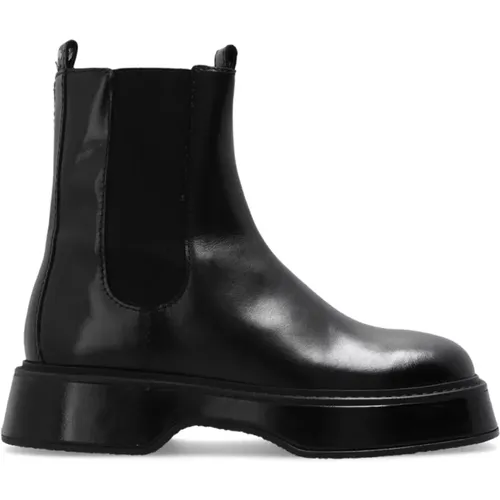 Square Toe Leather Chelsea Boots - Ami Paris - Modalova