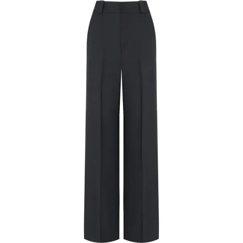 Schwarze Weite Hose mit Falte - Essentiel Antwerp - Modalova