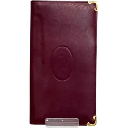 Pre-owned Accessories, male, , Size: ONE SIZE Pre-owned Must Long Leather Wallet - Cartier Vintage - Modalova