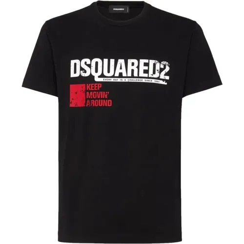 T-shirt with Logo Print , male, Sizes: S, M, 2XL, 3XL, XL, L - Dsquared2 - Modalova