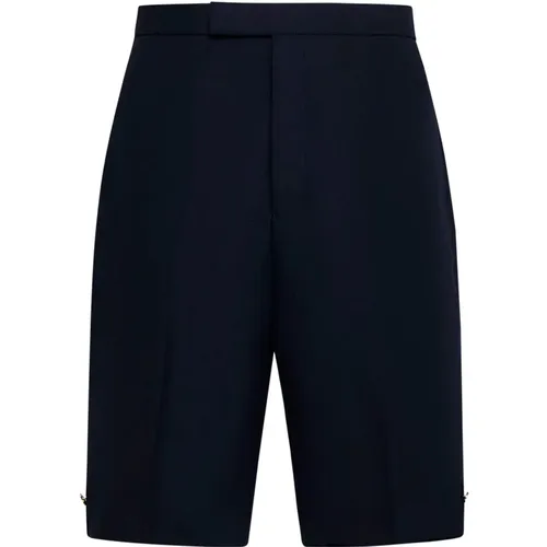 Marineblaue Maßgeschneiderte Wollshorts - Thom Browne - Modalova