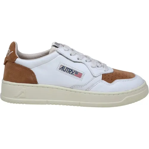 White Caramel Leather Sneakers Ss24 , female, Sizes: 6 UK, 5 UK, 4 UK - Autry - Modalova