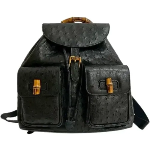 Pre-owned Backpacks, female, , Size: ONE SIZE Pre-owned Vintage Leather Backpack - Gucci Vintage - Modalova