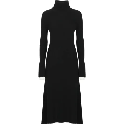 Schwarzes Wollrippenkleid , Damen, Größe: XS - pinko - Modalova