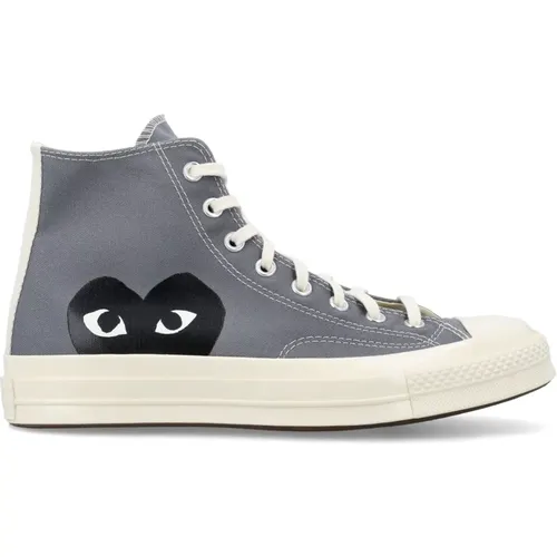 Sneakers, male, , Size: 5 US Grey Canvas Hi Top Sneakers - Comme des Garçons Play - Modalova