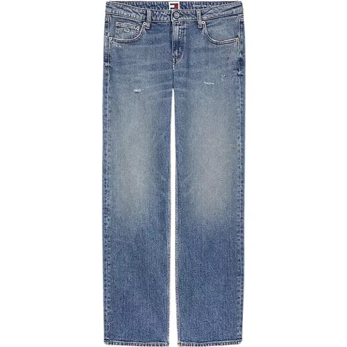 Distressed Denim Straight Jeans , female, Sizes: W27 - Tommy Hilfiger - Modalova