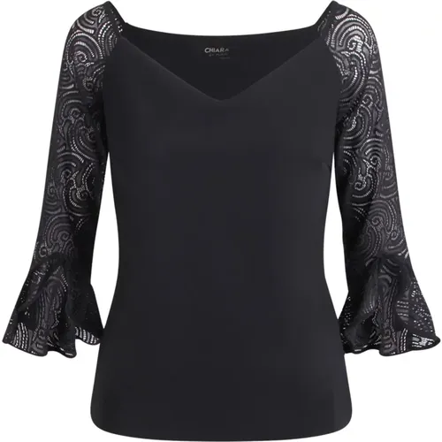 Lace Blouse with Flared Hems , female, Sizes: 3XL, XL - Chiara Boni - Modalova