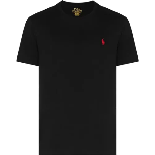 T-Shirts, male, , Size: L Embroidered Cotton T-shirt - Polo Ralph Lauren - Modalova