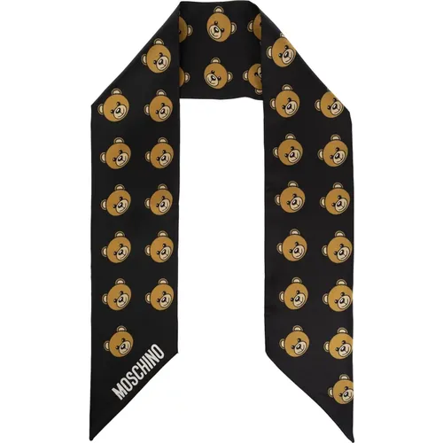 Silky Scarves, unisex, , Size: ONE SIZE Silk scarf with logo - Moschino - Modalova