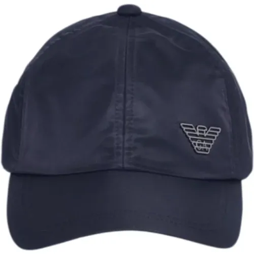 Caps, unisex, , Size: ONE SIZE ASV Nylon Baseball Cap with Eagle Plate - Emporio Armani - Modalova