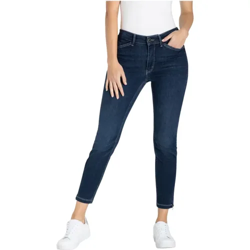 Dark Denim Skinny Jeans with Zipper Detail , female, Sizes: M, XS, S - MAC - Modalova