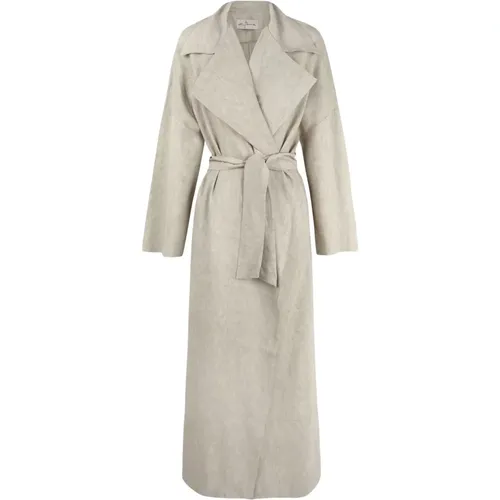 Long Linen and Cupro Coat , female, Sizes: L, XL - Cortana - Modalova