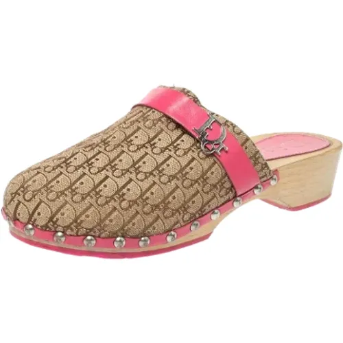 Pre-owned Flats, female, , Size: 4 US Pre-owned Canvas sandals - Dior Vintage - Modalova