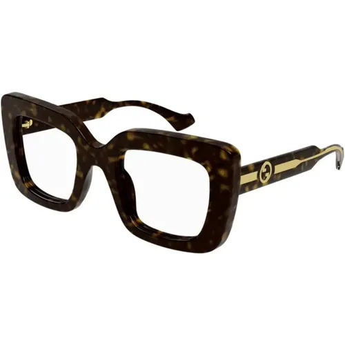 Stylish Havana Frame Sunglasses , female, Sizes: 49 MM - Gucci - Modalova