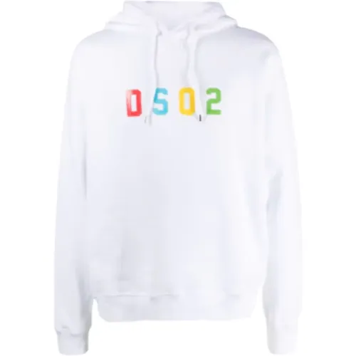 Hoodies, male, , Size: L Cotton Hooded Sweatshirt - Dsquared2 - Modalova