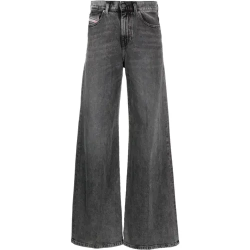 Graue Wide Leg Jeans , Damen, Größe: W28 - Diesel - Modalova