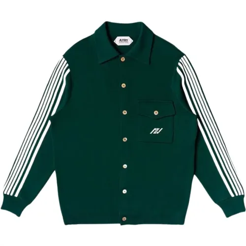 Grüne Sportliche Jacke mit Hemdkragen , Herren, Größe: M - Autry - Modalova