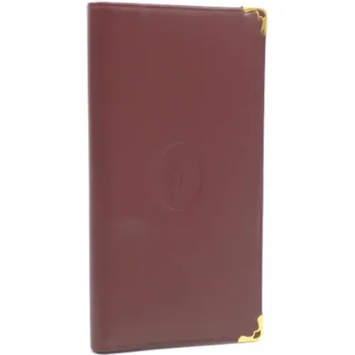 Pre-owned Clutches, male, , Size: ONE SIZE Pre-owned Long bill wallet (bi-fold) - Cartier Vintage - Modalova