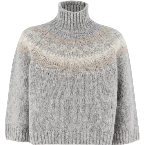 Geometrisches Muster Kurzer Pullover - PESERICO - Modalova