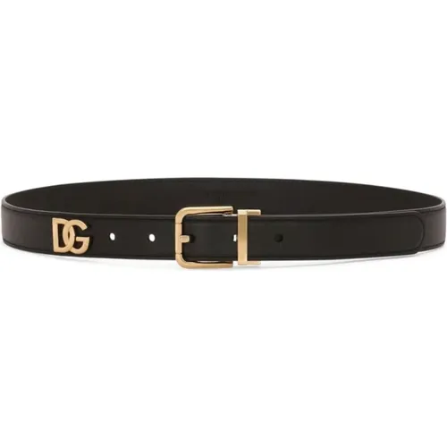 Belts, female, , Size: 90 CM Leather Logo Belt Women - Dolce & Gabbana - Modalova