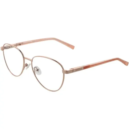 Glasses, unisex, , Size: ONE SIZE Rose Gold Round Metal Optical Frames - Guess - Modalova