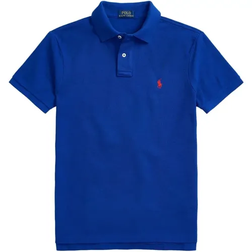 Blaue Gerippte Polo T-Shirts und Polos , Herren, Größe: XL - Polo Ralph Lauren - Modalova