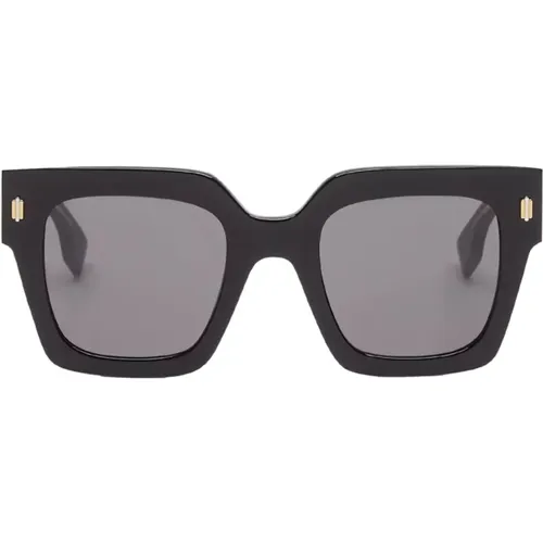 Quadratische Schwarze Acetat Damen Sonnenbrille,Quadratische Acetat-Sonnenbrille,Eckige Rahmen Sonnenbrille - Fendi - Modalova
