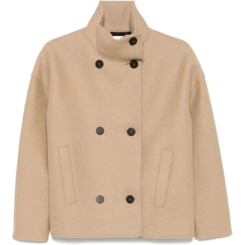 Beige Cropped Funnel Jacke für Frauen , Damen, Größe: XS - Harris Wharf London - Modalova