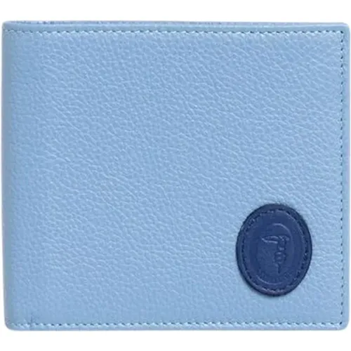 Wallets & Cardholders, male, , Size: ONE SIZE Logo Embossed Leather Wallet - Trussardi - Modalova