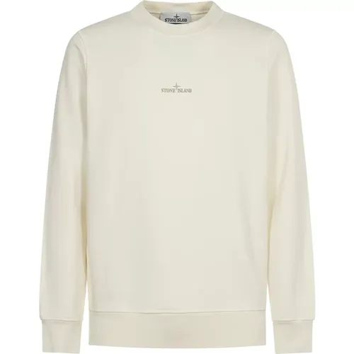 Sweatshirts, male, , Size: 2XL Logo Back Print Crew Neck Sweatshirt - Stone Island - Modalova