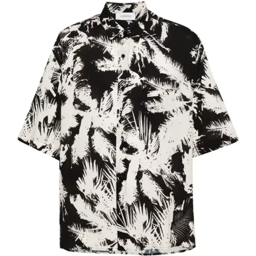 Palm Bianco Viscose Shirt , male, Sizes: S, M, L, XS - Laneus - Modalova