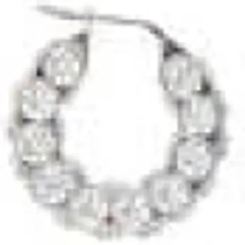 Silberne Kristall-Hoop-Ohrringe , Damen, Größe: ONE Size - Amina Muaddi - Modalova