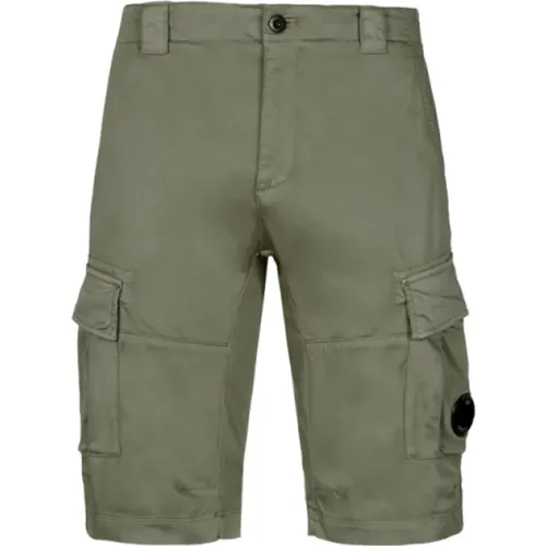 Stretch Sateen Cargo Shorts with Lens Detail , male, Sizes: 2XL - C.P. Company - Modalova