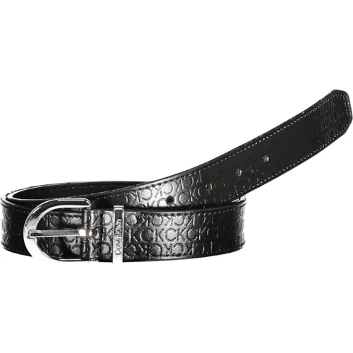 Leather Belt Metal Buckle Contrast Details , male, Sizes: 75 CM - Calvin Klein - Modalova