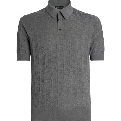 Polo Shirts, male, , Size: XL Grey T-shirt for Men Stylish - Dolce & Gabbana - Modalova