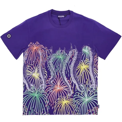 T-Shirts, male, , Size: XL Purple Fireworks Mens Tee - Octopus - Modalova