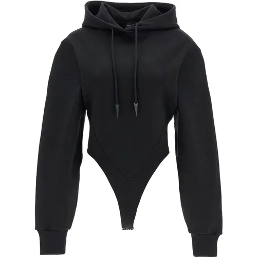 Kapuzen-Sweatshirt mit Body-Design und Druckknöpfen - Mugler - Modalova