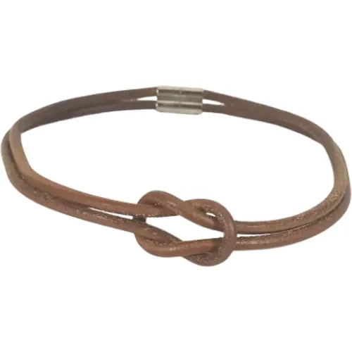 Pre-owned Jewellery, male, , Size: ONE SIZE Pre-owned Leather necklaces - Hermès Vintage - Modalova