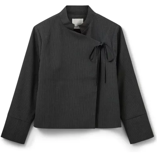 Light Jackets, female, , Size: S Dark Grey Jacket 8008 Stylish Model - Sofie Schnoor - Modalova