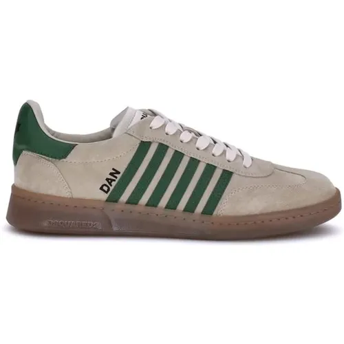 Sneakers, male, , Size: 9 1/2 US Boxer Sneakers with Leather Detail - Dsquared2 - Modalova