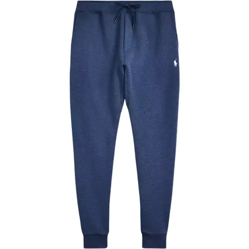 Sweatpants, male, , Size: L Navy sweatpants with logo - Ralph Lauren - Modalova