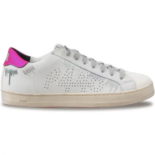 White Sneakers with Bright Fuchsia Heel , female, Sizes: 3 UK - P448 - Modalova