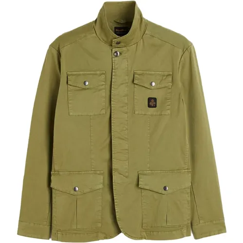 Weiche Baumwoll-Atmungsaktive Jacke mit Vier Taschen , Herren, Größe: L - RefrigiWear - Modalova
