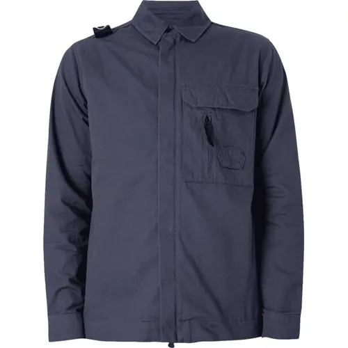 Light Jackets, male, , Size: S Cadet Overshirt Jacket Navy - Ma.strum - Modalova