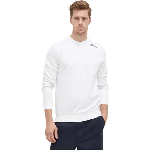 Schmal geschnittener Sweatshirt mit besticktem Schulterlogo - Weiß , Herren, Größe: 2XL - Guess - Modalova