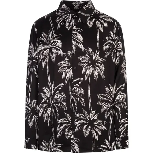 Casual Shirts, male, , Size: XL Palm Tree Print Shirt - Balmain - Modalova