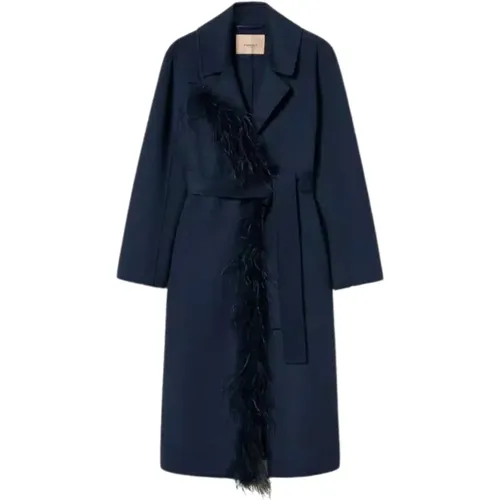 Wool Blend Long Coat , female, Sizes: S - Twinset - Modalova